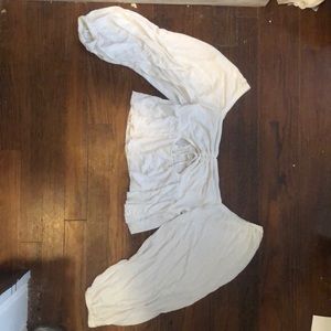 White Long Sleeve Crop Top